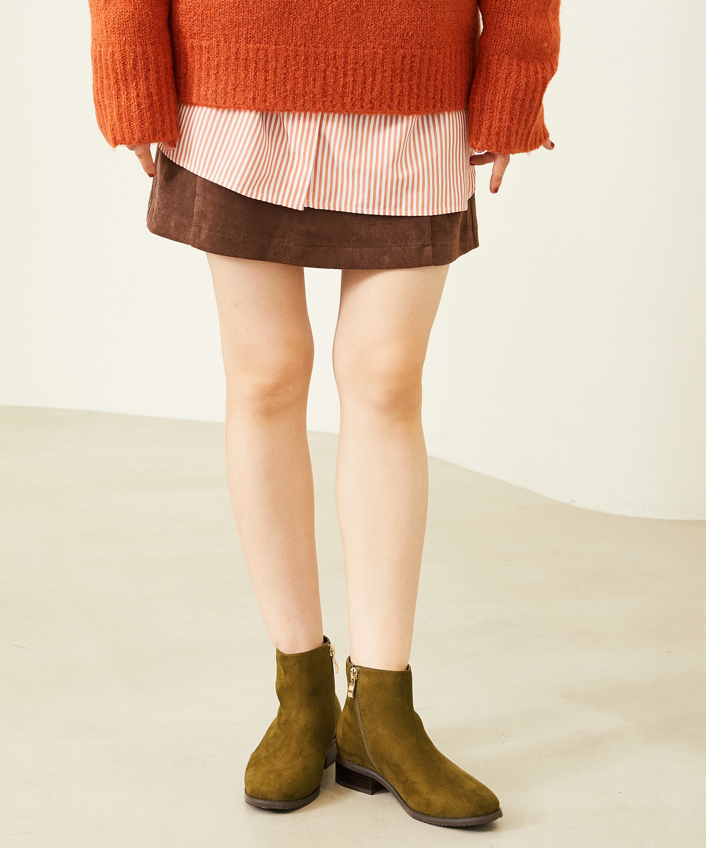 【WEB限定】ゴールドジップスクエアトゥブーツ/32408