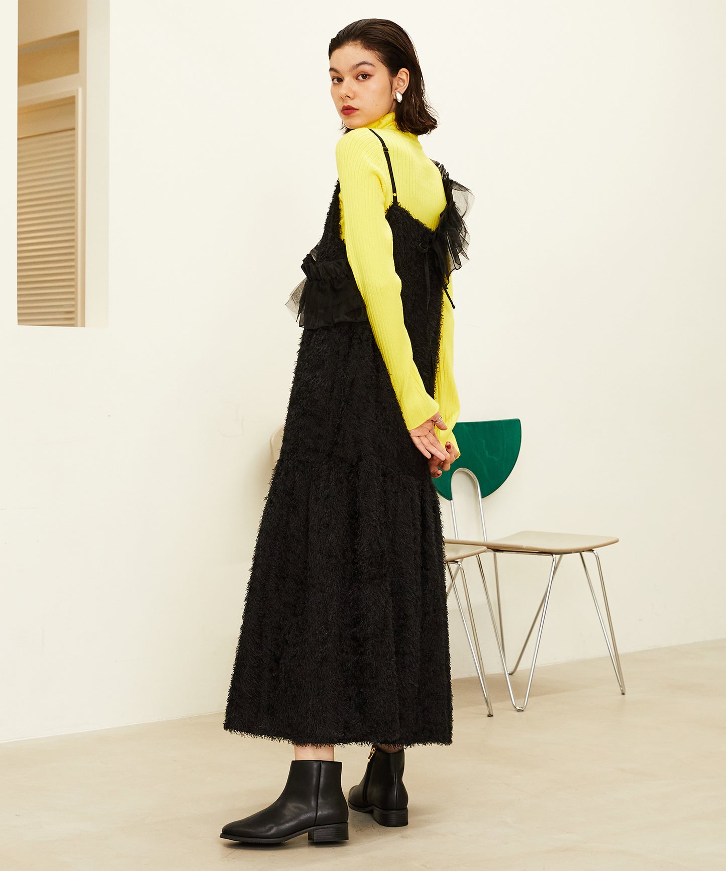 【WEB限定】ゴールドジップスクエアトゥブーツ/32408