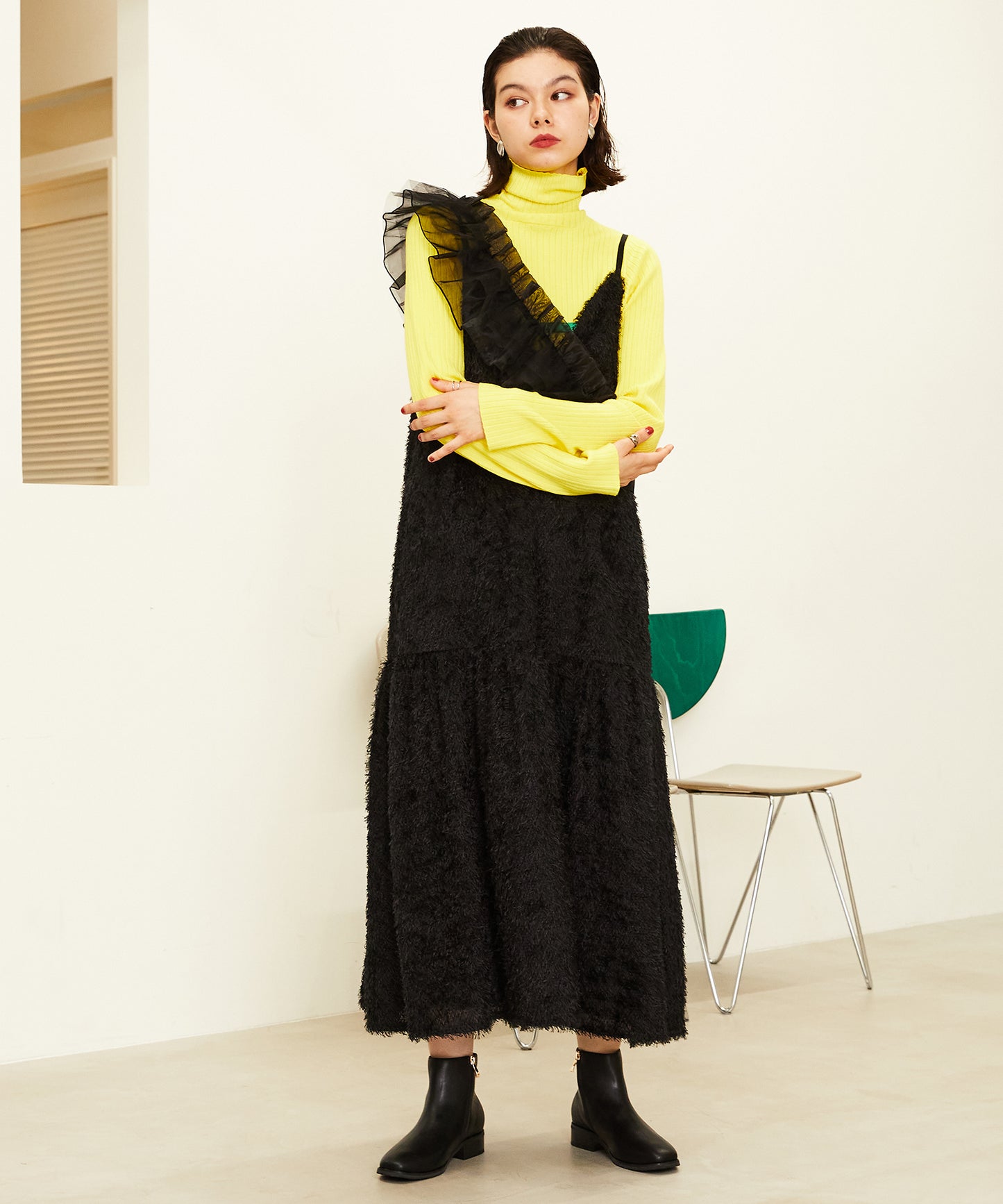 【WEB限定】ゴールドジップスクエアトゥブーツ/32408