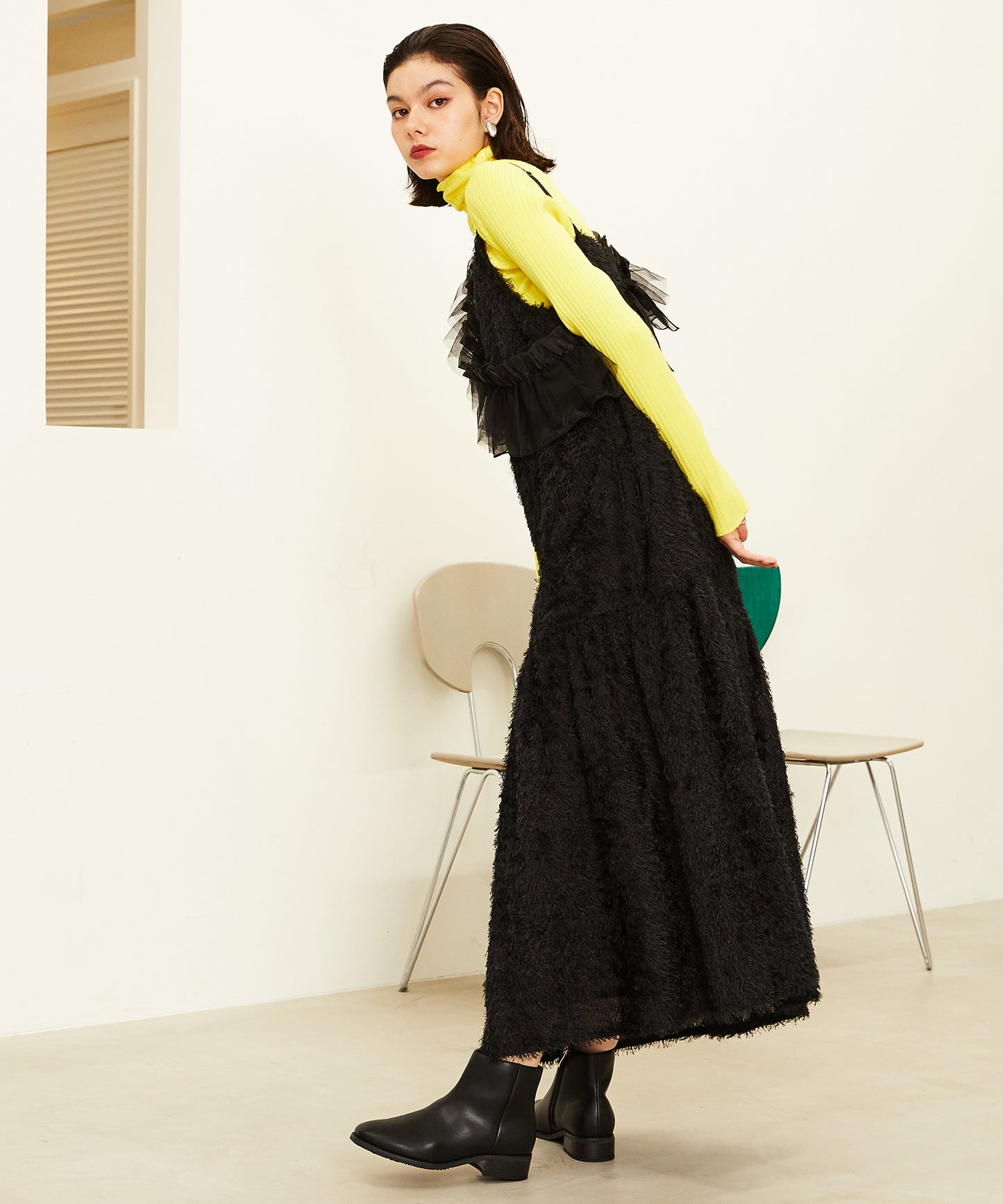 【WEB限定】ゴールドジップスクエアトゥブーツ/32408