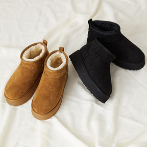 【WEB限定】厚底ムートンショートブーツ/35401