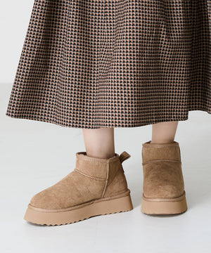 【WEB限定】厚底ムートンショートブーツ/35401