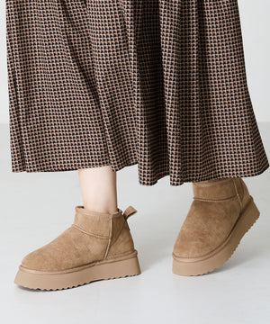 【WEB限定】厚底ムートンショートブーツ/35401