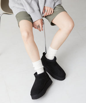 【WEB限定】厚底ムートンショートブーツ/35401