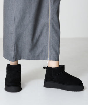 【WEB限定】厚底ムートンショートブーツ/35401
