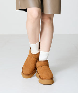 【WEB限定】厚底ムートンショートブーツ/35401