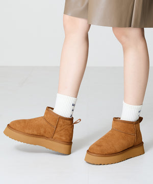 【WEB限定】厚底ムートンショートブーツ/35401