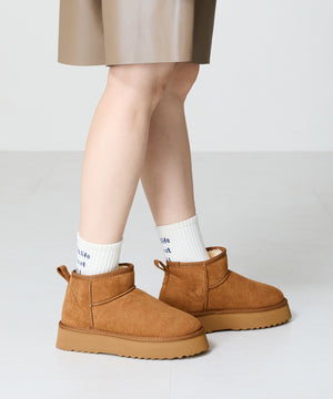 【WEB限定】厚底ムートンショートブーツ/35401