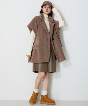 【WEB限定】厚底ムートンショートブーツ/35401