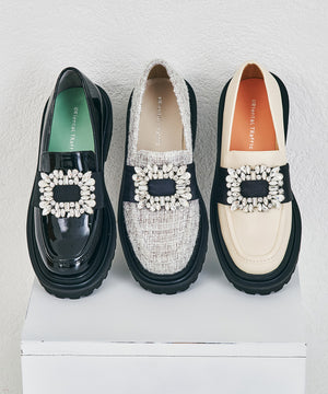 ビジューバックル厚底シューズ/41118