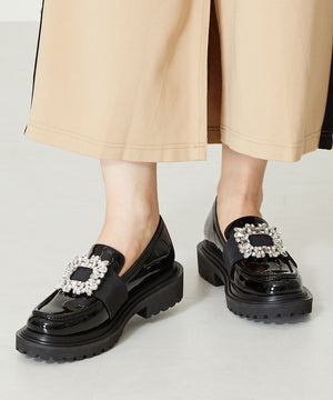 ビジューバックル厚底シューズ/41118