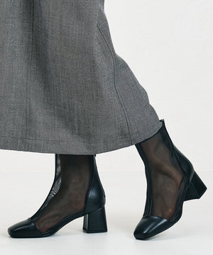 スクエアトゥチュールブーツ/41183