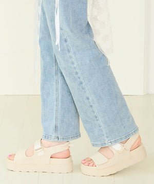 ダブルベルトベルクロ厚底サンダル/41238