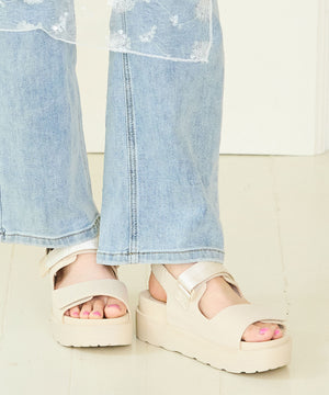 ダブルベルトベルクロ厚底サンダル/41238