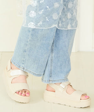 ダブルベルトベルクロ厚底サンダル/41238