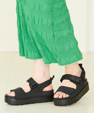 ダブルベルトベルクロ厚底サンダル/41238