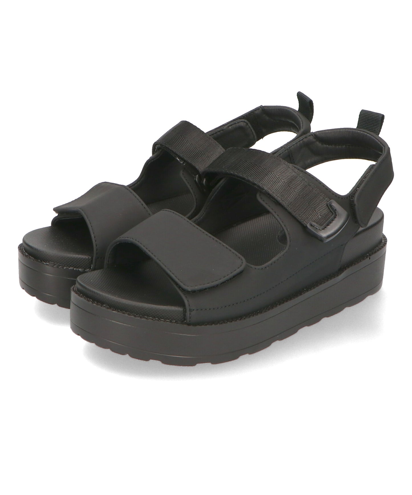 ダブルベルトベルクロ厚底サンダル/41238