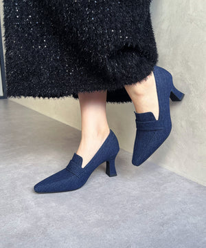 【WEB限定】ポインテッドトゥヒールローファー/41292