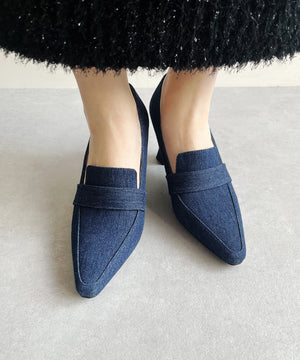 【WEB限定】ポインテッドトゥヒールローファー/41292