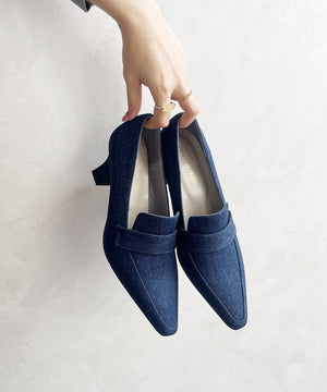 【WEB限定】ポインテッドトゥヒールローファー/41292