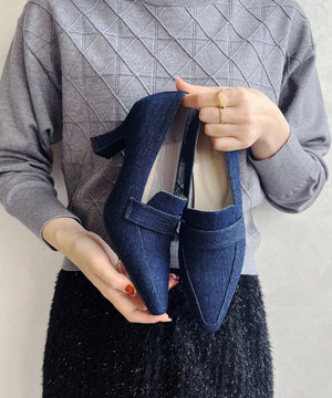 【WEB限定】ポインテッドトゥヒールローファー/41292