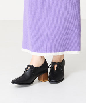 【WEB限定】ウッドヒール甲深パンプス/41307