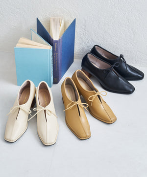 【WEB限定】ウッドヒール甲深パンプス/41307