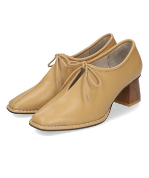 【WEB限定】ウッドヒール甲深パンプス/41307