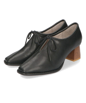 【WEB限定】ウッドヒール甲深パンプス/41307