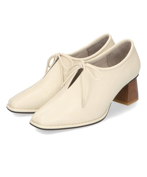 【WEB限定】ウッドヒール甲深パンプス/41307