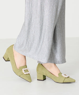 パールモチーフヒールオペラパンプス/41312