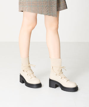 ニットドッキングレースアップブーツ/41402