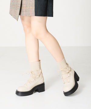 ニットドッキングレースアップブーツ/41402