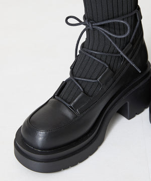 ニットドッキングレースアップブーツ/41402
