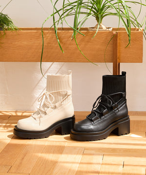 ニットドッキングレースアップブーツ/41402