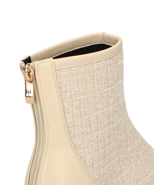 ツイード切替スクエアトゥブーツ/41404