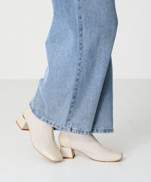 ツイード切替スクエアトゥブーツ/41404