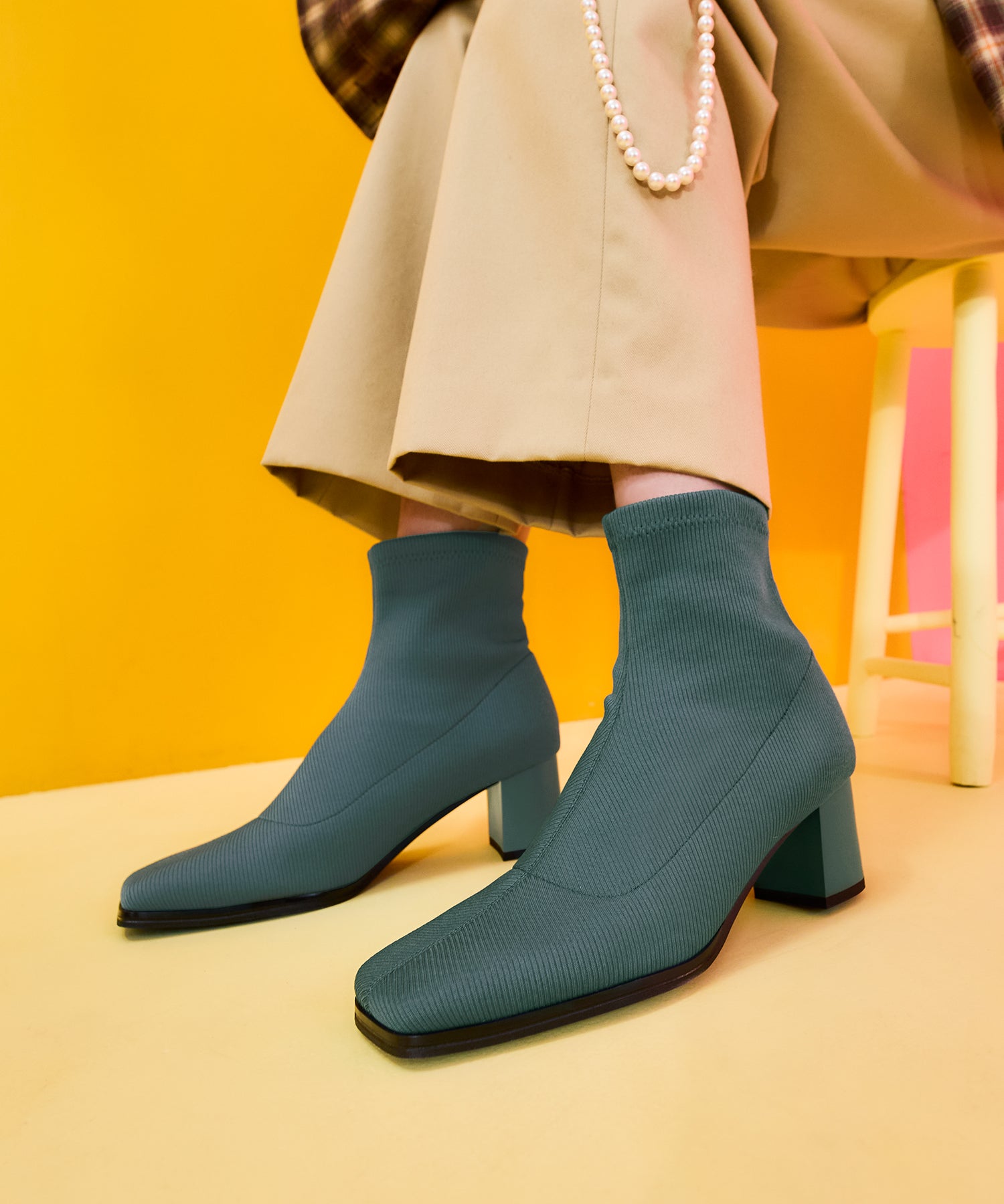 YELLO / DRAMA FLAT LONG BOOTS ✽Lサイズ YELLO ロングフラットブーツ