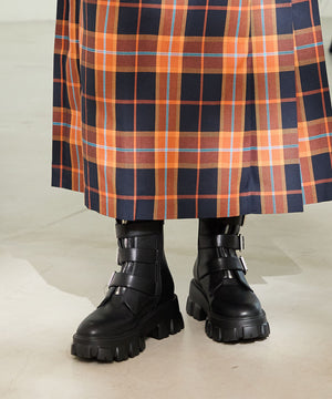 ジップデザインベルトバックルブーツ/41417