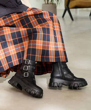 ジップデザインベルトバックルブーツ/41417