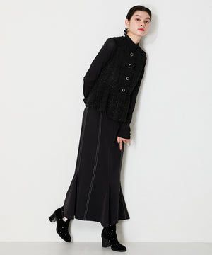 ビジュー×ラウンドトゥベロアブーツ/41418