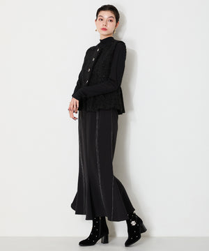 ビジュー×ラウンドトゥベロアブーツ/41418