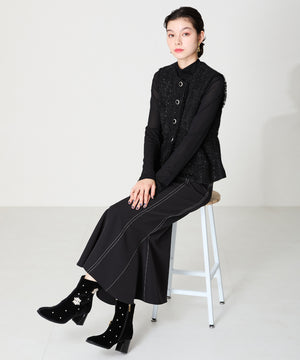 ビジュー×ラウンドトゥベロアブーツ/41418