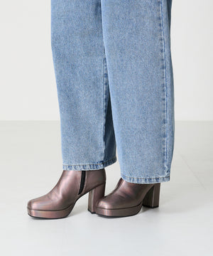 プラットフォームヒールショートブーツ/41422