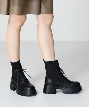 【WEB限定】ニットソックスレースアップブーツ/41431