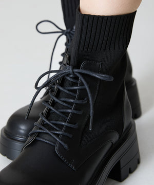 【WEB限定】ニットソックスレースアップブーツ/41431