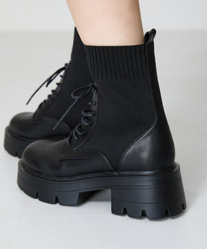 【WEB限定】ニットソックスレースアップブーツ/41431