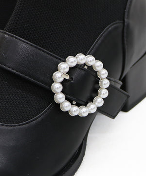 【WEB限定】パールモチーフニットドッキングショートブーツ/41435