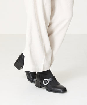 【WEB限定】パールモチーフニットドッキングショートブーツ/41435