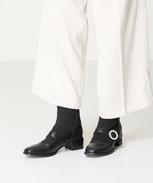 【WEB限定】パールモチーフニットドッキングショートブーツ/41435